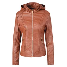 Женская кожаная куртка плюс бархатная курка женская куртка на молнии длинный рукав карман теплая куртка#3