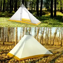 620G Ultralight 2 Persoon 40D Nylon Siliconen Coating Innerlijke Tent Outdoor 4 Seizoenen Camping Tent Stangloze Piramide Marquee Grote tent