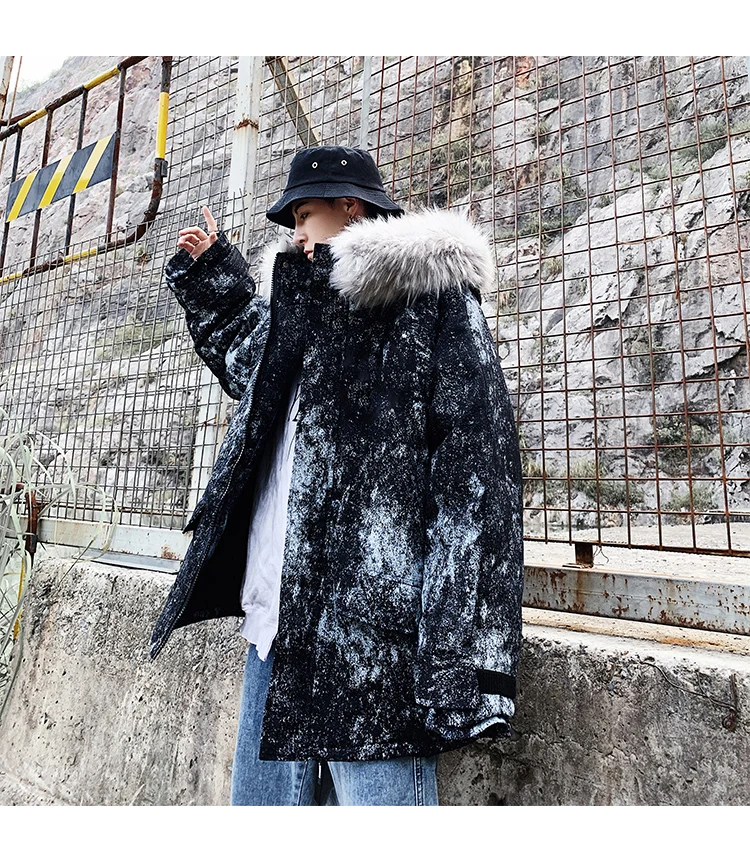 Liketkit, мужские зимние куртки, парки,, с принтом, теплая, толстая, хип-хоп куртка, верхняя одежда для мужчин, более размера, модная уличная одежда, пальто размера плюс