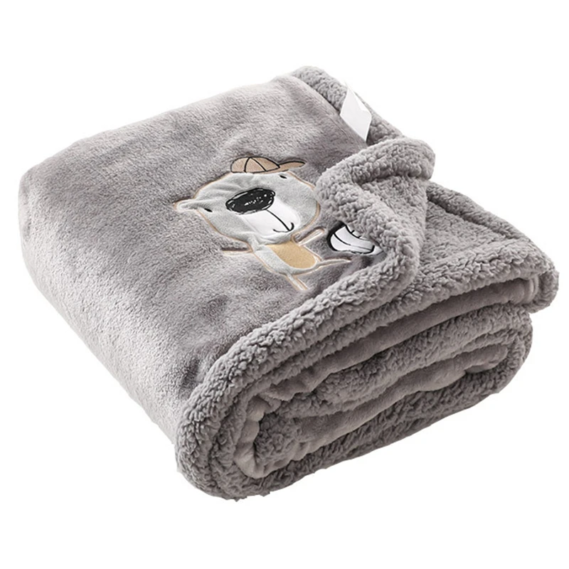 Baby Blankets Newborn Double-deck Warm Flannel Blanket Stroller Coral Fleece Manta Bebe Baby Products New born Baby Swaddle Wrap 2