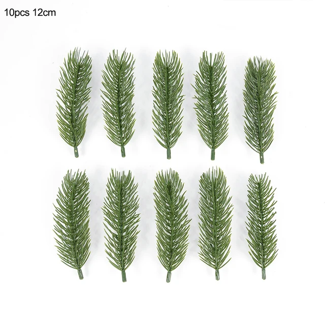10/20pcs Artificial Pine Branches Needle Fake Plants Christmas Wreath Garland Decorations for Home Xmas Tree Ornament DIY Craft 10pcs 12cm