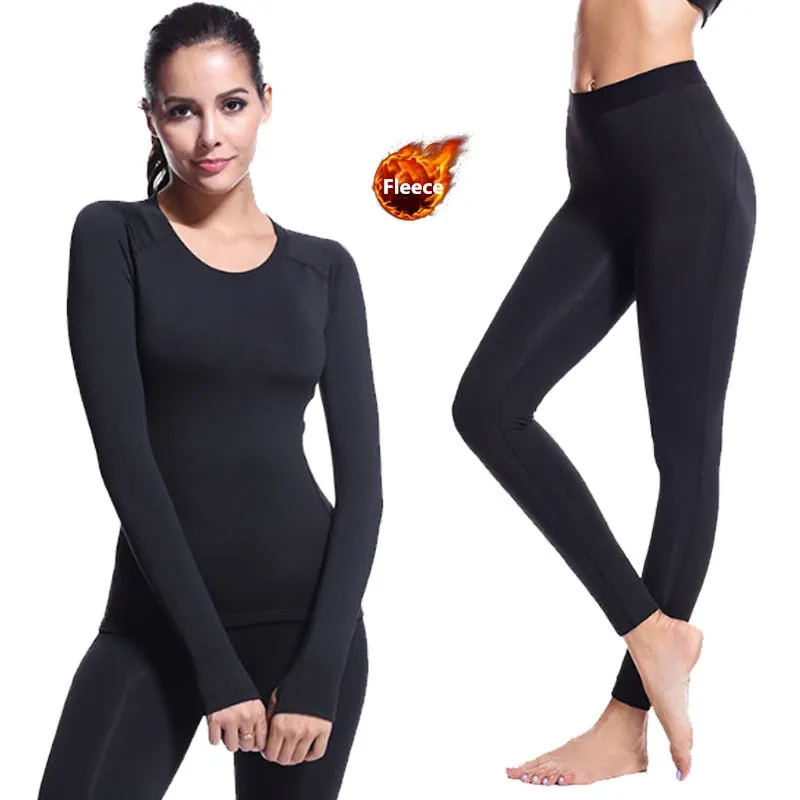 Fanceey Lace Shirt Thermal Underwear Women Seamless Long Johns Women Thermal Clothing Sexy Ladies Clothes Winter Suit thermal underwear sets