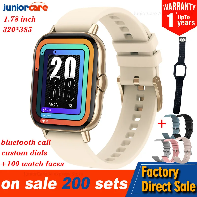 Reloj inteligente DT94 para hombre y mujer, con pantalla HD de 1,78 pulgadas, reproductor de música personalizado, seguimiento de Fitness, llamadas por Bluetooth