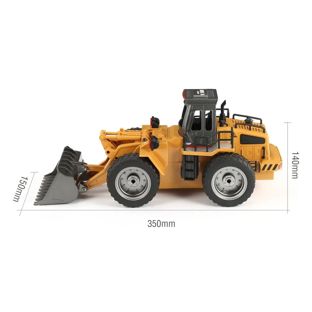 HUINA 1520 RC металлический бульдозер грузовик игрушка 6CH 1/18 2,4 GHz RTR фронтальный погрузчик Инженерный пульт дистанционного управления Строительный трактор грузовики