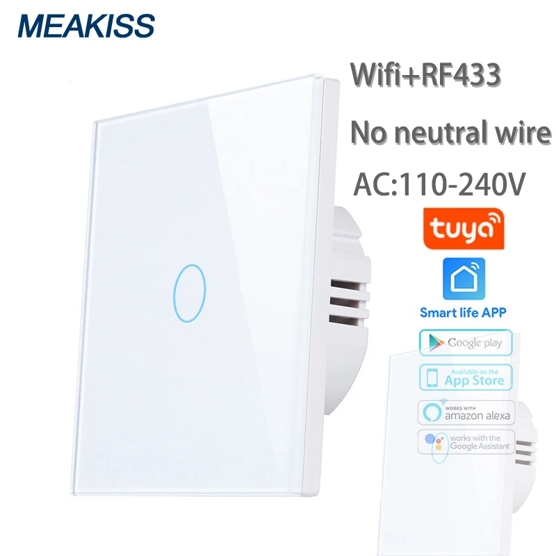 Сенсорный светильник ключатель света MEAKISS Wi-Fi Tuya Alexa голосовое управление
