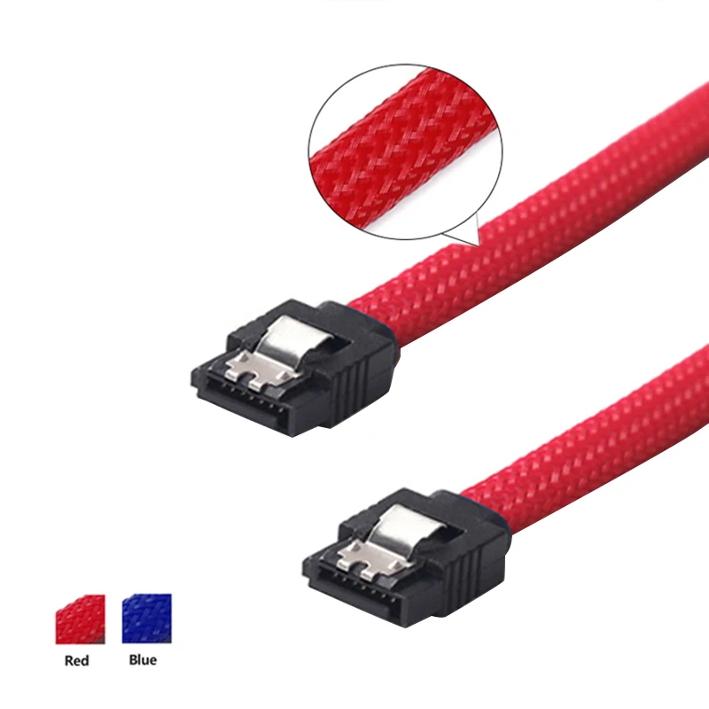 2 шт. 50 см SATA 3,0 III SATA3 7 pin кабель для передачи данных 6 ГБ/сек. SSD Кабели HDD жесткий диск шнур для передачи данных с нейлоновыми рукавами премиум версия, 1 шт