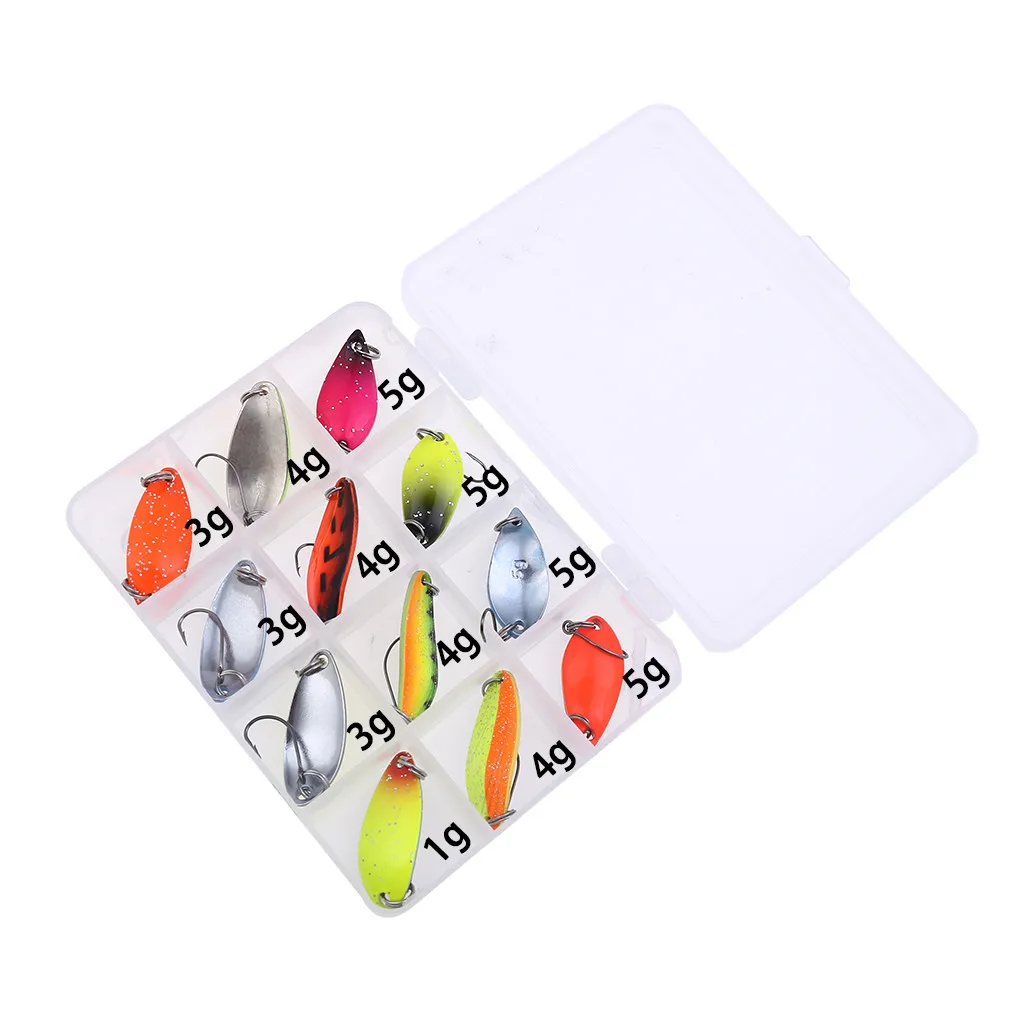

12 pcs 3-5g Fishing Lure Spoon-Shaped Horse Mouth Sequin Set Road Sub-Bait Hard Bait Fishing Lures #D7