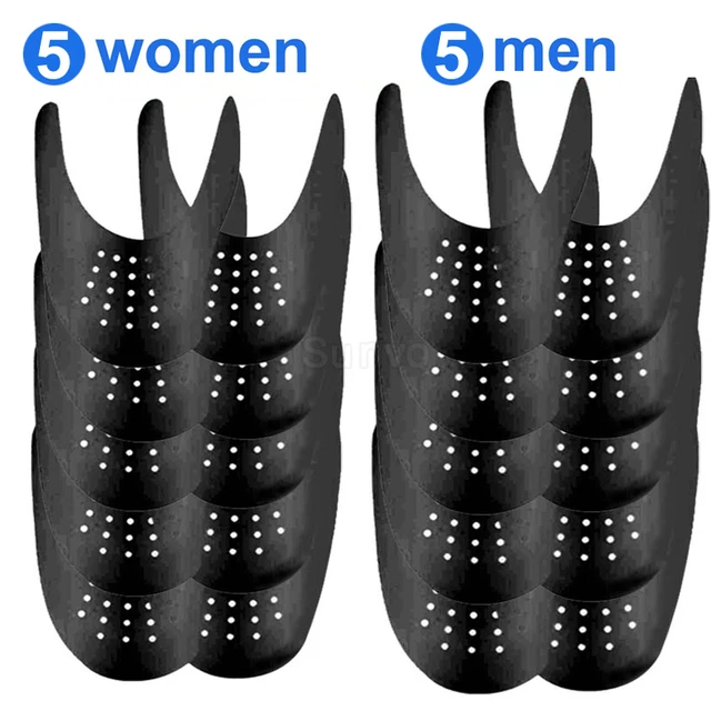 10 Pair Shoes Anti Crease Protector for Sneakers Toe Caps Anti Fold Protection Shoe Stretcher Support Dropshipping and Wholesale Black -5 Women 5 men