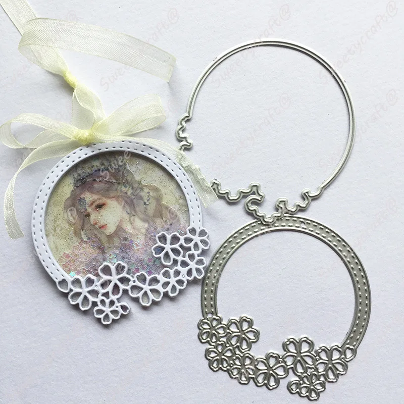 Flower Circle Frame Tags Cutting Dies 01