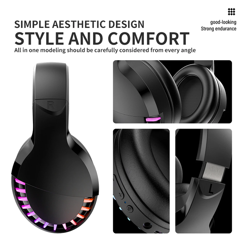 SH33 Wired Wireless Gaming Headset 3 5mm Bluetooth Deep Bass Over Ear Earphone for Computer Tablets Smartphone