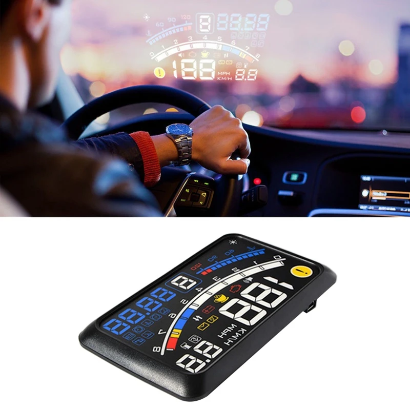 Автомобильный HUD Дисплей на голову АВТО OBDII порт дисплей на голову автомобильный Стайлинг ридер скорость самоадаптивный автомобиль топливо и т. д. дисплей параметров Al