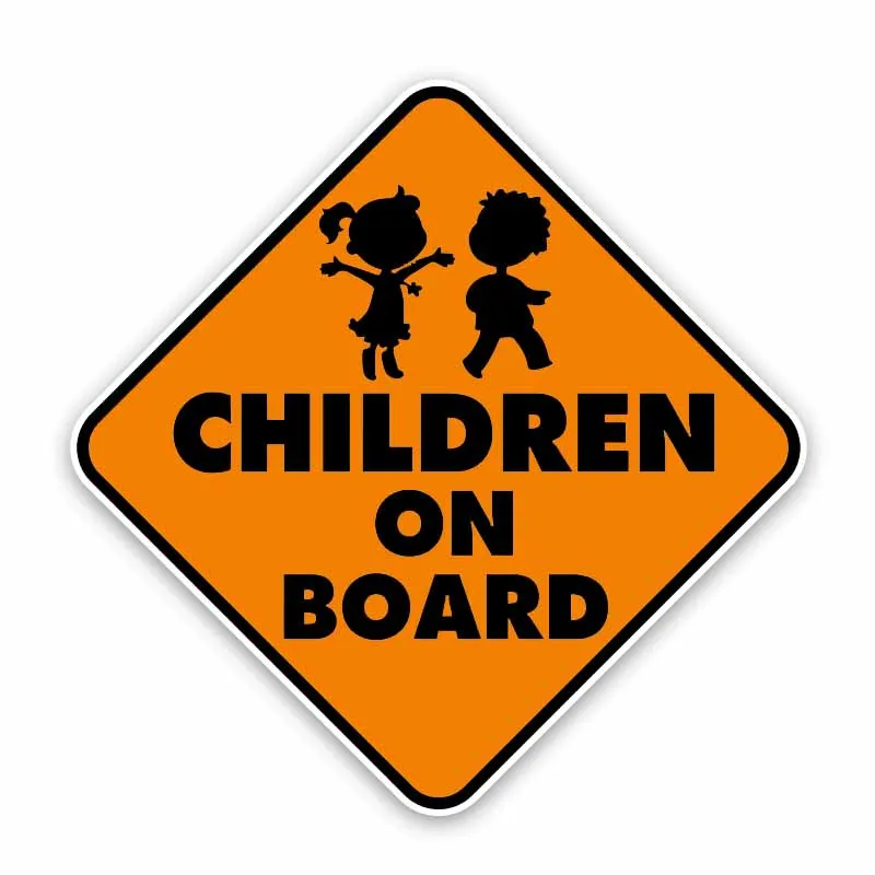 

CHILDREN ON BOARD Car Sticker Boys and Girls Warning Decal Creative Stickers PVC,14cm*14cm