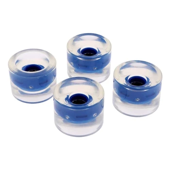 

4Pcs 60mm Light Up Flash Skateboard Longboard Wheels 78A with Bearing Core Glow Skate Board Accessories Blue