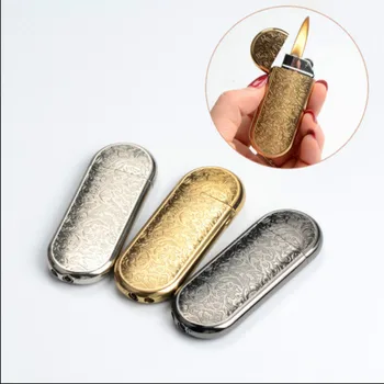 

Free Shipping Ultra Thin Compact Jet Butane Lighter Grinding Wheel Lighter Mini