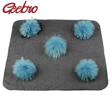 Теплые хлопковые пеленки для новорожденных и детей постарше, одеяло для сна с натуральным мехом, одноцветные постельные пеленки с помпоном