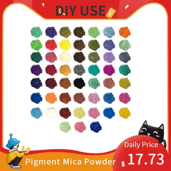 

52 colors/set Pigment Mica Powder Set for DIY Mud Bath Soap Dyes for Candle Resin Making Color Pearl Makeup Nails Art
