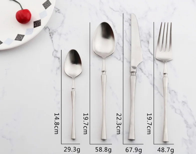 Matte Black Stainless Steel Dinner Set Dinner Service Tableware Set Dinnerware Set Cutlery Set Knife Fork Spoon