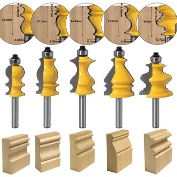 

OOTDTY 8mm Shank Molding Handdrail Router Bit Architectural Groving Cutter For Woodwork Tool Wood Cutters Strawberries For Wood