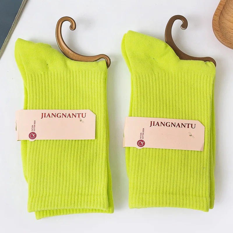 26 Solid Color Four Seasons Women's Socks Middle Tube Socks Candy Sock Cute Cartoon Girl Socks Pure Cotton Comfortable Home Sock
