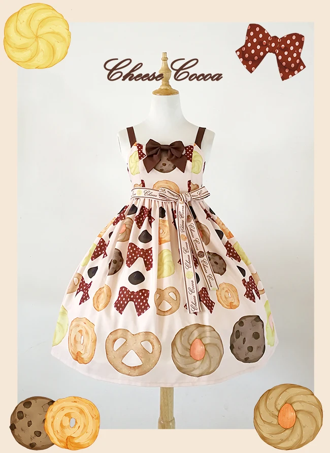 Japanese kawaii girl sweet lolita dress vintage high waist cute printing bowknot victorian dress loli cosplay gothic lolita jsk