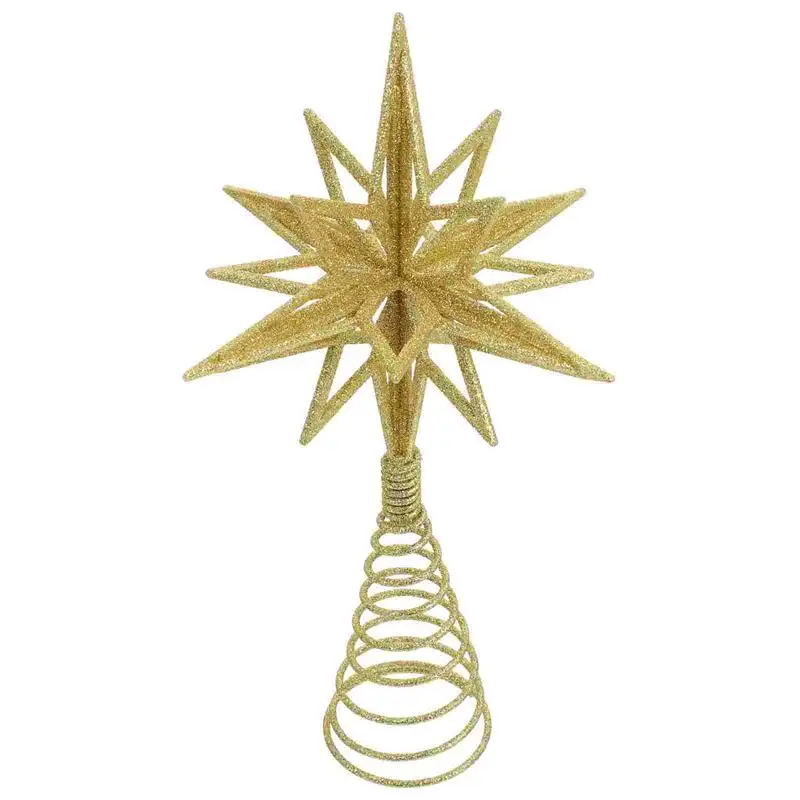 Gold/Silver Glitter Christmas Tree Top Iron Star Christmas Decorations For Home Xmas Tree Ornaments Navidad New Year christmas tree decoration christmas star decoration