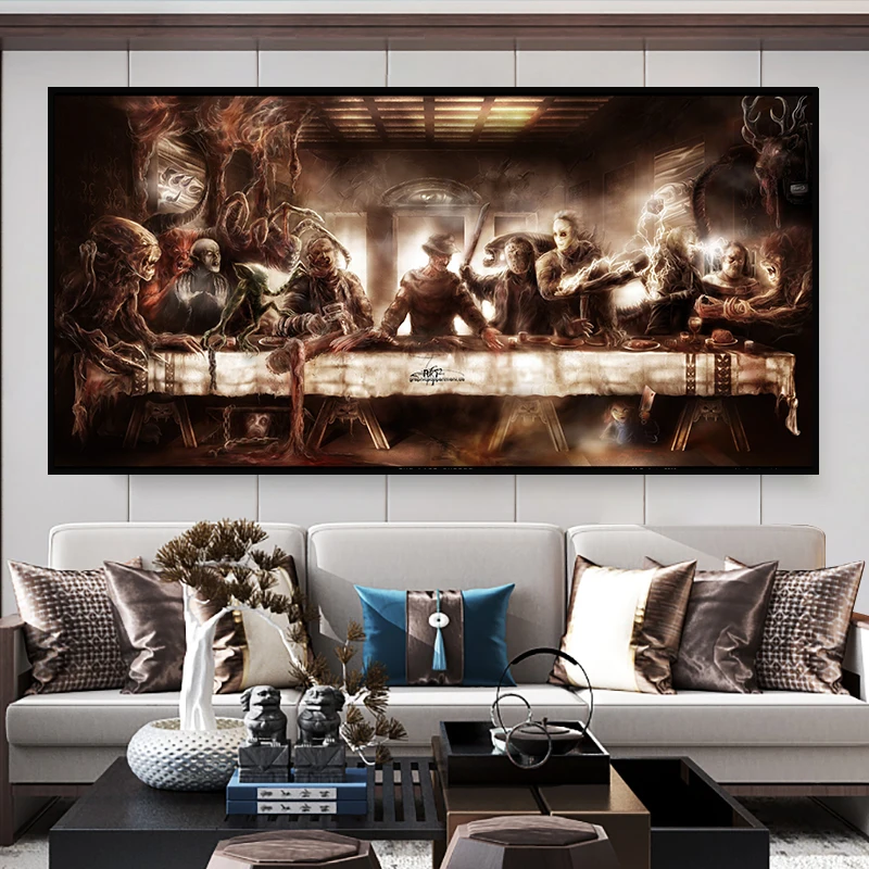 

Hip Hop Legend Stars Horror Movie The Last Supper Poster Prints Canvas Painting Canvas Wall Art Picture Living Room Home Decor