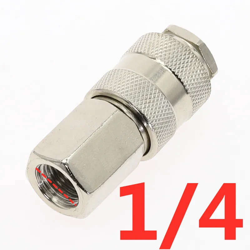 10 Pezzi 1/4" BSP Air Line Euro Raccordi Per Tubi Flessibili Connettore Rapido, Raccordi Femmina Maschio Connettore A Sgancio Rapido - Foto 3