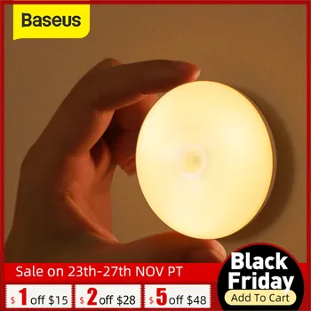 

Baseus Warm LED Night light PIR Motion Sensor Intelligent Nightlight Lamp For Children Kids Living Room Bedroom Stairs Lighting