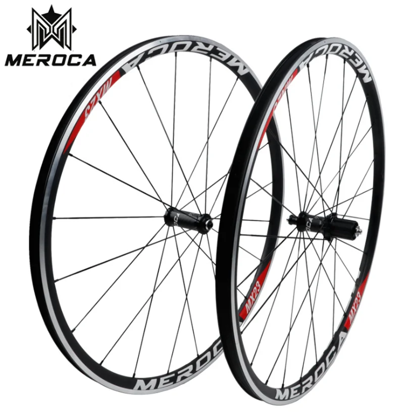 MEROCA MX23 700C колесная установка V/C Тормозной герметичный подшипник дорожный велосипед обод 25 мм колеса из алюминиевого сплава 100/130 мм плоский спиц