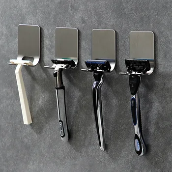

1PC 304 Stainless Steel Razor Holder Men Shaving Shaver Bathroom Hook Organizer Razor Stand Etagere Shaving Razor Storage Rack