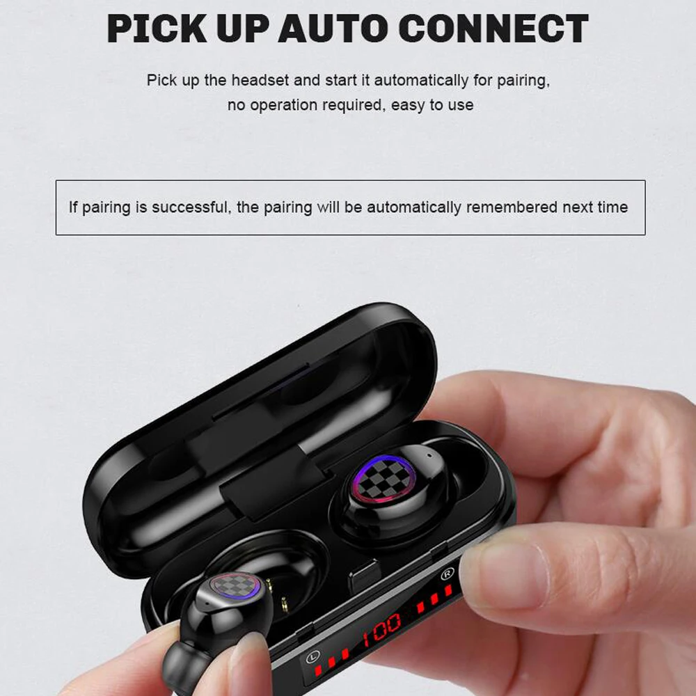 Наушники вкладыши TWS Bluetooth наушники 5 0 Беспроводная Спортивная гарнитура с