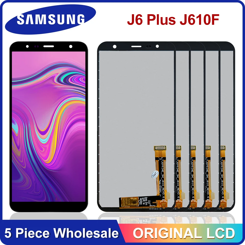 ЖК экран для Samsung Galaxy J6 + J610 J610F J610FN 6 0 дюйма 5 шт./лот|Экраны мобильных телефонов| |