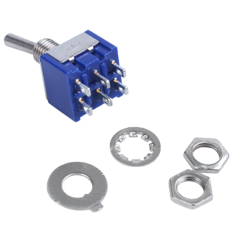 AC 3A 250V 6A 125V DPDT 3 способа ВКЛ./ВЫКЛ./вкл. Запирающий переключатель 3 шт