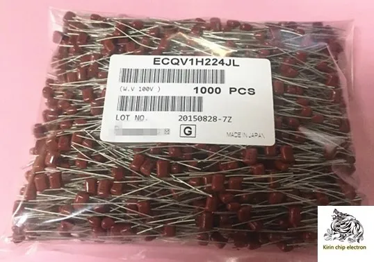 1000 шт./лот CBB металлизированный конденсатор 224 J63V контактный 5 мм ECQV1H50V63V224J 0 22 мкФ |