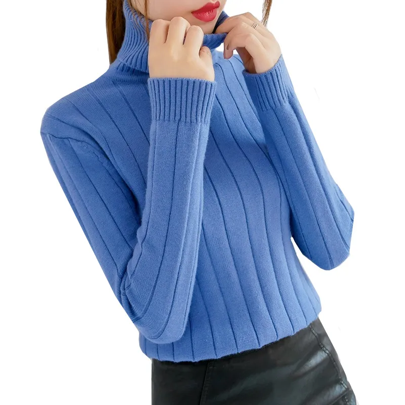 

2019 Autumn Winter Short Women Knitted Turtleneck Sweater Warm Tops Casual Soft Jumper Fashion Slim Femme Elasticity Pullovers