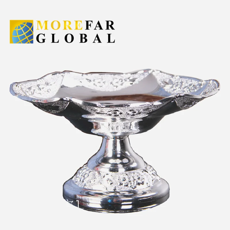 New Classical Alloy Candy Dish Dried Fruit Plate Silver European Style Beautiful Decoration