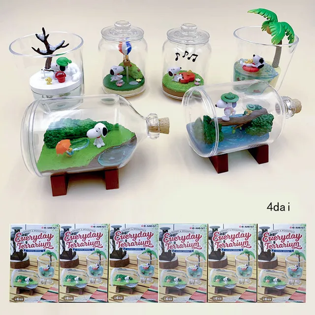 Snoopies Dog Dolls 6pcs/set Cartoon Snoppy Figures Table Ornament Car Decoration Collectibles Children Gifts Toy 4dai-6pcs