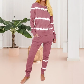 

Autumn Winter Cotton Print Women's Pajamas Round Neck Long Sleeve Top Long Pant Pajamas Set Sleepwear Girls Pyjamas Women