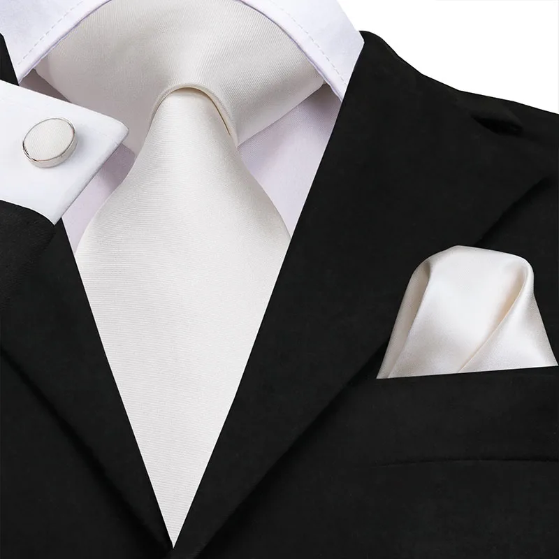 Hi-Tie Hanky запонки набор галстуков для мужчин s 8,5 см шелк рисунок Пейсли мужской галстук белый дизайнерский деловой галстук для свадебной вечеринки