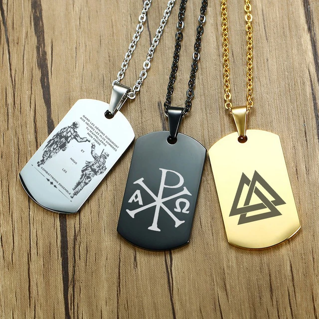 Stainless Steel Dog Tag Necklace Men  Men Stainless Steel Dog Tag Chain -  Stainless - Aliexpress