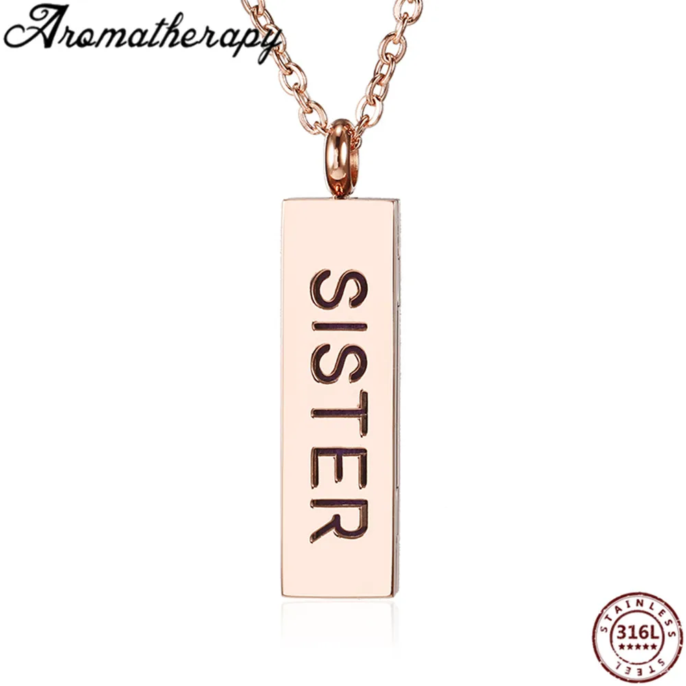 Rose Gold-1 Прямоугольник для ароматерапии из нержавеющей стали диффузор кулон любовное послание бар эфирное масло медальон со светорассеивателем Цепочки и ожерелья Для мужчин Для женщин - Окраска металла: Rose Gold-1