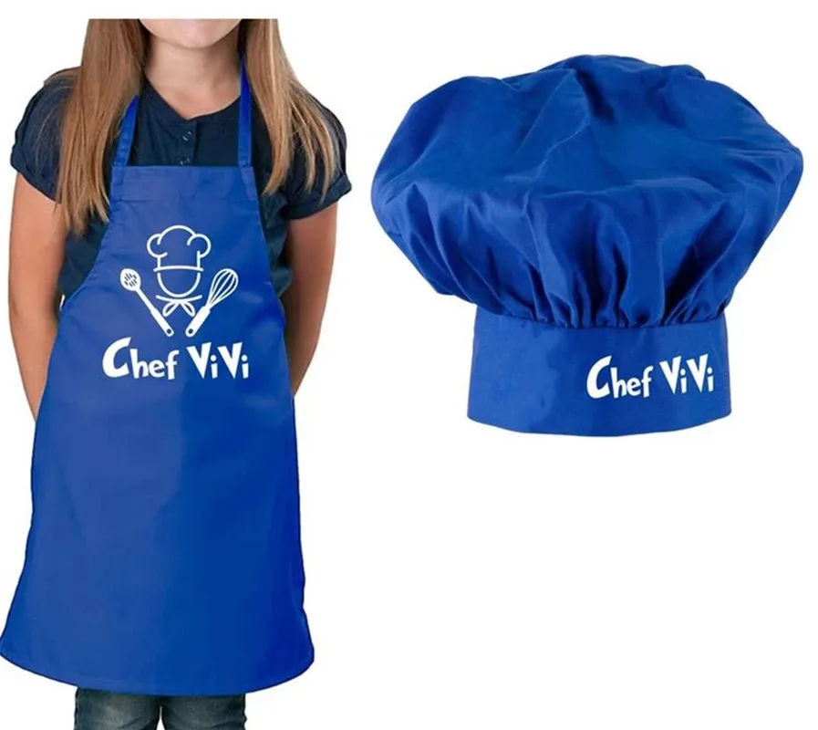 Personalized Chef Apron and Chef Hat Set, Apron For Boys Girls Kids Little Chef, Birthday Gifts With Name