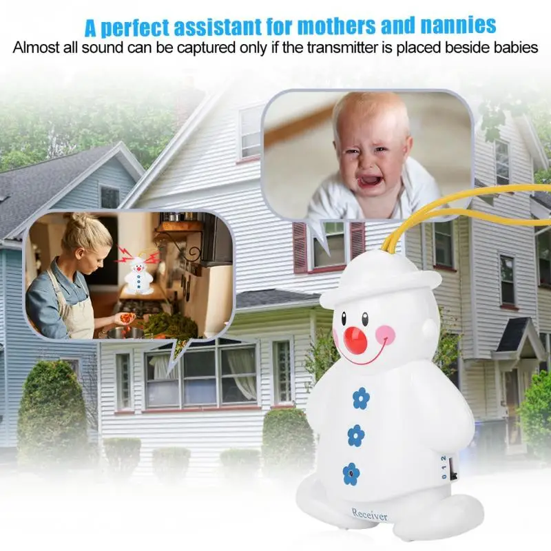 Wireless Baby Cry Detector Wifi Infant Sleep Crying Alarm Safe Call Watcher Reminder Sound Monitor Transmitter+Receiver Portable