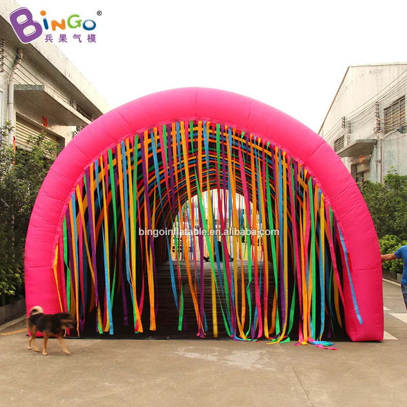  Customized 20x5x3.5 meters inflatable colored tunnel / inflatable long tunnel toy tents