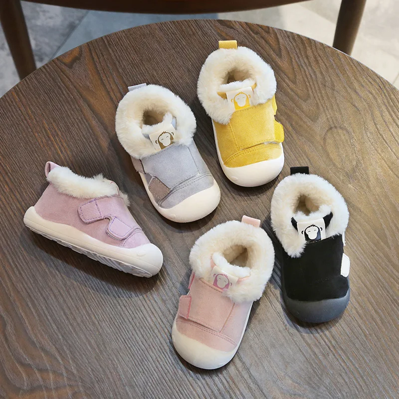 CYSINCOS теплые плюшевые зимние ботинки для маленьких девочек и мальчиков зимние ботинки для малышей уличные ботинки с мягкой нескользящей подошвой для детей