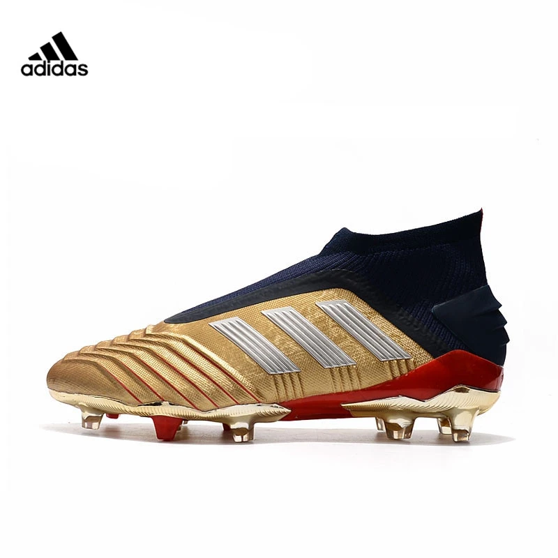 Adidas 2019 caliente + FG 25 Aniversario de oro hombres fútbol zapatos impermeable de punto superior botas baratas| | - AliExpress