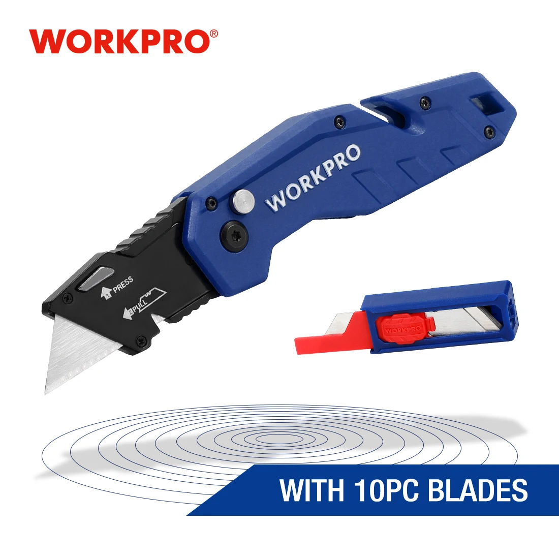 WORKPRO Lightweight Nylon Handle Folding Knife Electrician Pipe Cutter
