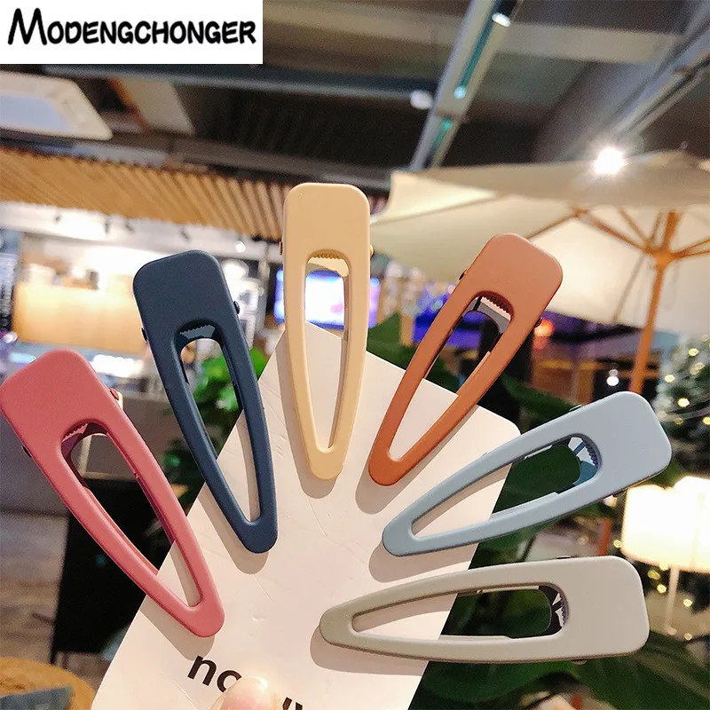 

1PCS Fashion Women Frosted Matte Hair Bang Clip Water Drop Pure Color Hairgrip Barrettes Girls Hairpin Headwear Hair Accessories