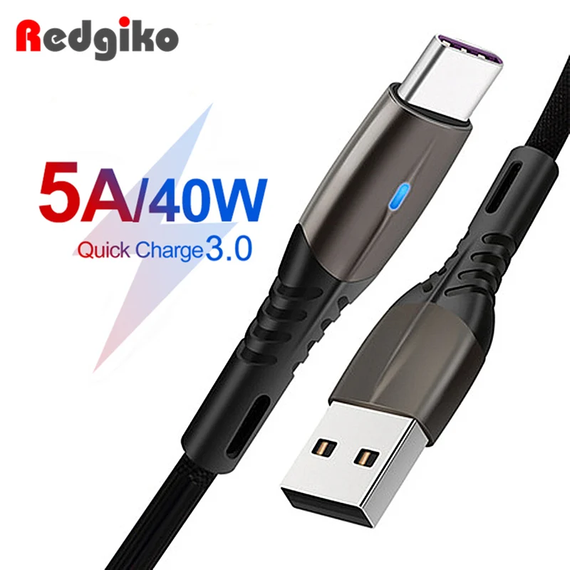 5А usb type C кабель для huawei mate 20 Pro P20 Xiaomi Note 7 из цинкового сплава Быстрая зарядка 3,0 type-C шнур супер быстрая зарядка USB C