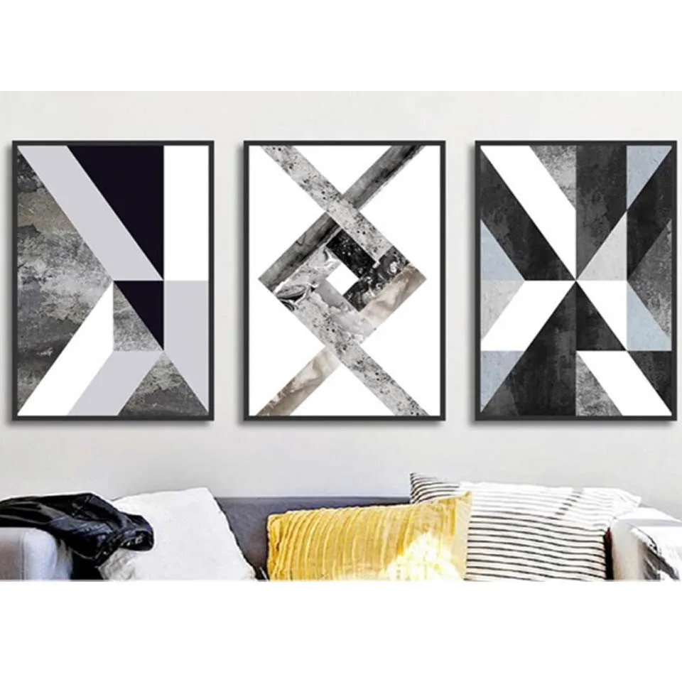 diamond painting Abstract Geometric diamont painting new full square Diamond Embroidery Black and White Nordic 3 piece set,_副本